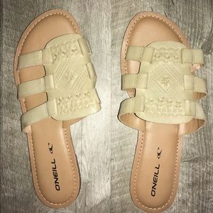 WOMEN’’S Slide Sandals SLIP ON FLAT TAN SLIDE SANDALS  9